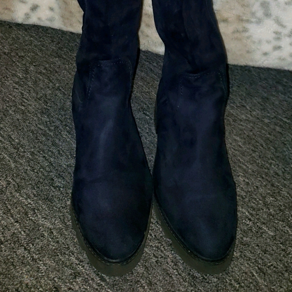 Knee high suede boots